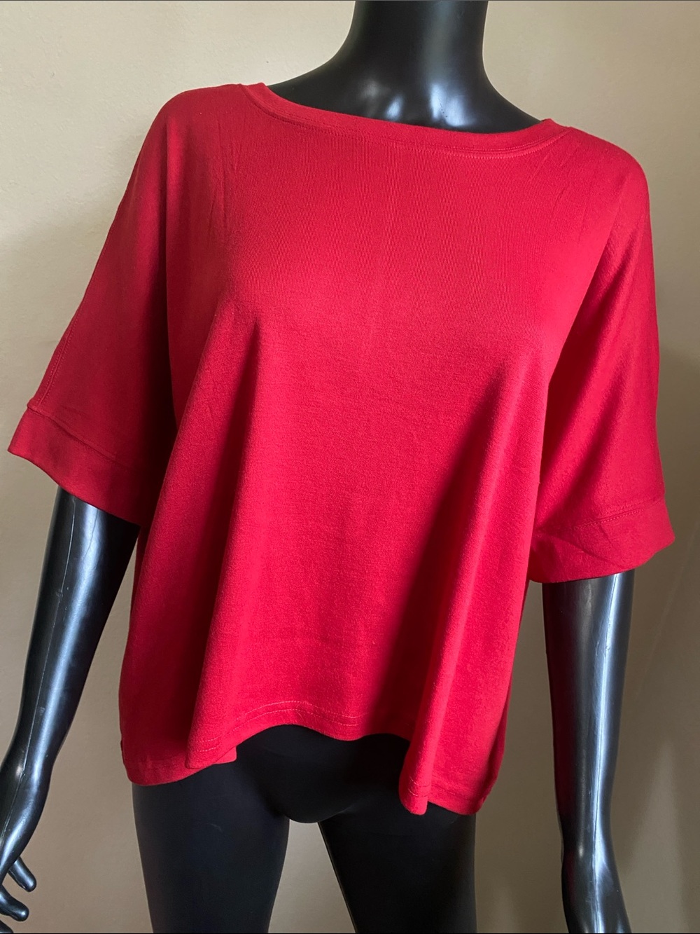 DOKOTOO Women’s Red Relaxed Short-Sleeve Top